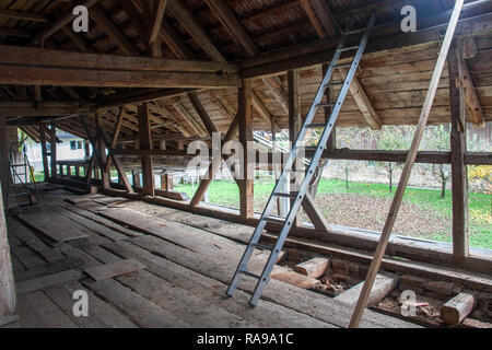 Parties en bois d'une ancienne grange Banque D'Images