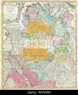 1761, héritiers Homann Site de Westphalie, Brême, Hambourg, Cologne, Bonn, etc. repensé par Gibon. L'art classique avec un repensé Banque D'Images