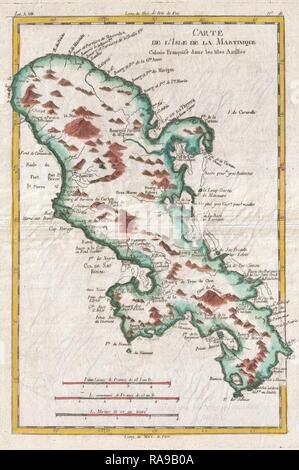 1780, Raynal et bonne carte de Martinique, Antilles, Rigobert Bonne 1727 - 1794, l'un des plus importants repensé Banque D'Images