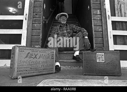 Alex Moore, légendaire pianiste Texas blues Banque D'Images