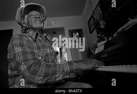 Alex Moore, légendaire pianiste Texas blues Banque D'Images