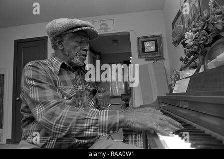 Alex Moore, légendaire pianiste Texas blues Banque D'Images