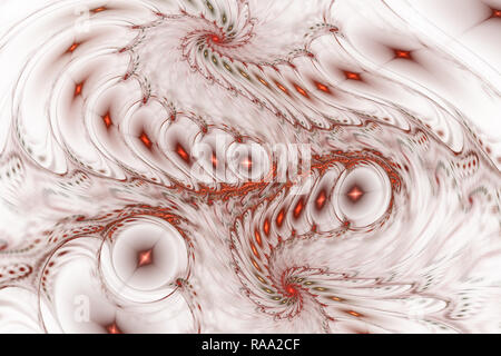 Design brillant spirale asymétrique. Abstract fantasy swirly ornement. Les vagues de Fractal Art numérique, à la création graphique. Rendu 3D art numérique. Banque D'Images