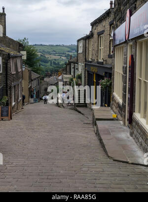 Le village de Haworth, dans le Yorkshire, Angleterre, le coeur de la Bronte Country Banque D'Images