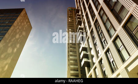 Des gratte-ciel, Londres, Angleterre, Royaume-Uni. Le 26 septembre 2018. Des tours d'immeubles de bureaux à Londres contre un ciel bleu. Banque D'Images