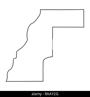 Carte de l'Ouest Sahara - contour. Silhouette de la carte du Sahara occidental illustration Banque D'Images