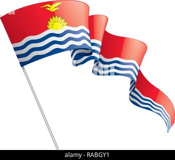 Drapeau Kiribati, vector illustration sur fond blanc Illustration de Vecteur