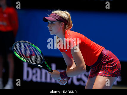 Arène de RAC, Perth, Australie. 3 janvier, 2019. Hopman Cup Tennis, parrainé par Mastercard ; Katie Boulter de Team Grande-bretagne attend que Serena Williams de Team USA pour servir : Action Crédit Plus Sport/Alamy Live News Banque D'Images