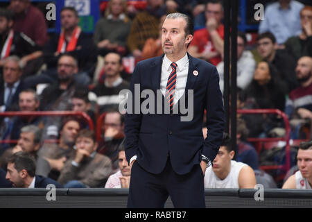 Foto Claudio Grassi/LaPresse 03 gennaio 2019 Assago (MI) Italia sport basket AX Armani Exchange Olimpia Milan vs Buducnost Podgorica - VOLI Turkish Airlines Eurolega 2018/2019 - Mediolanum Forum. Nella foto : Simone Pianigiani (entraîneur en chef AX Armani Exchange Olimpia Milano) Photo Claudio Grassi/LaPresse January 03, 2019 Assago (MI) Italie sport basket AX Armani Exchange Olimpia Milan vs Buducnost Podgorica - VOLI Turkish Airlines EuroLeague 2018/2019 - Mediolanum Forum. dans la pic : Simone Pianigiani (entraîneur en chef AX Armani Exchange Olimpia Milano) Banque D'Images