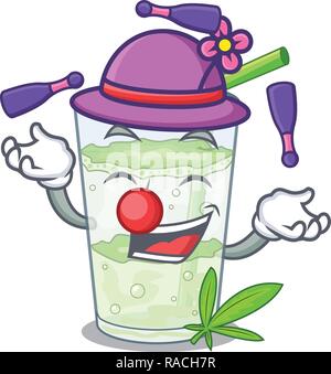 Jus de jonglerie bhang lassi isolé sur Mascot Illustration de Vecteur