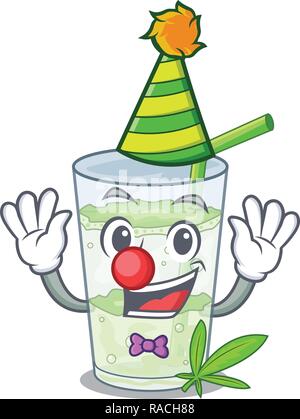 Jus de clown bhang lassi isolé sur Mascot Illustration de Vecteur