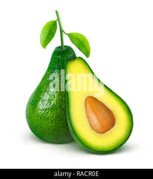 L'avocat isolé sur fond blanc avec clipping path Banque D'Images