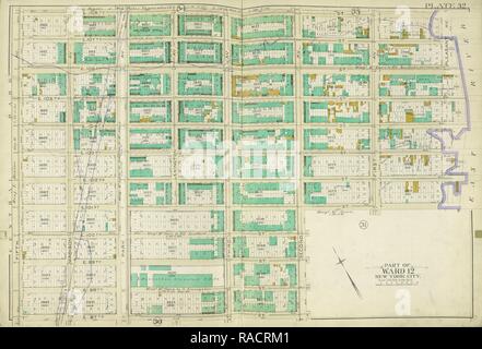 Manhattan, plaque Double Page n° 32 [Plan délimité par E. 108thSt., East River, E. 97thSt., 5e Avenue. Repensé Banque D'Images