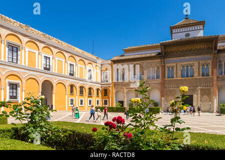 Palacio del Rey Don Pedro à l'intérieur de la Royal Alcazars, Séville, Andalousie, Espagne, Europe Banque D'Images