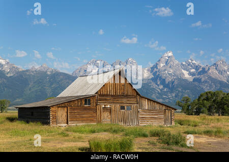 T. A. Moulton Barn, Mormon Row, Parc National de Grand Teton, Wyoming, États-Unis d'Amérique, Amérique du Nord Banque D'Images