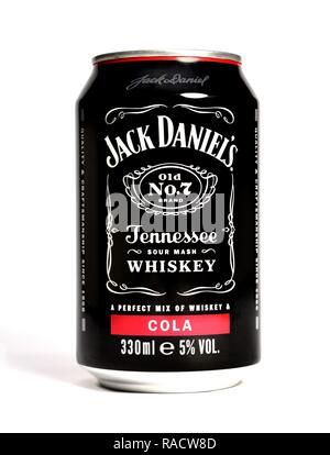 Jack Daniels Whiskey et cola 330ml Banque D'Images