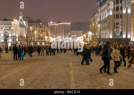 Moscou, Russie - 2 janvier. 2019. Célébrations de Noël de masse sur passage Théâtre Banque D'Images