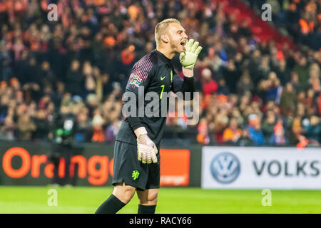 Rotterdam, Pays-Bas 16 novembre 2018 Le football Pays-bas/France Jasper Cillessen (Pays-Bas) Banque D'Images