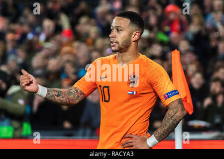 Rotterdam, Pays-Bas 16 novembre 2018 Le football Pays-bas/France Memphis Depay (Pays-Bas) Banque D'Images