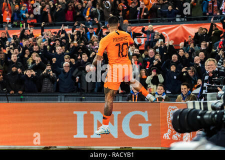 Rotterdam, Pays-Bas 16 novembre 2018 Le football Pays-bas/France Memphis Depay (Pays-Bas) Banque D'Images