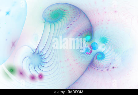Belle couleur forme d'une galaxie spirale tornade dans l'espace lointain. Twists champ magnétique. Abstract lumineux design, d'art numérique pour creative grap Banque D'Images