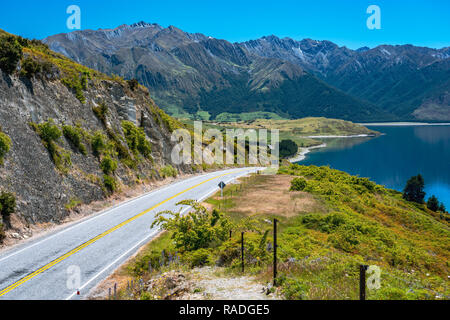 Lake Hawea lookout, Nouvelle-Zélande Banque D'Images