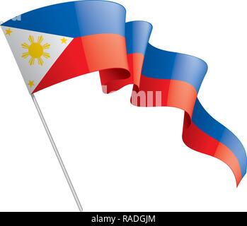 Drapeau Philippines, vector illustration sur fond blanc Illustration de Vecteur