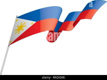 Drapeau Philippines, vector illustration sur fond blanc Illustration de Vecteur