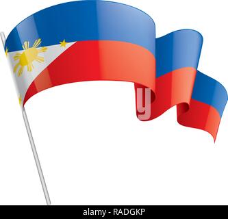 Drapeau Philippines, vector illustration sur fond blanc Illustration de Vecteur