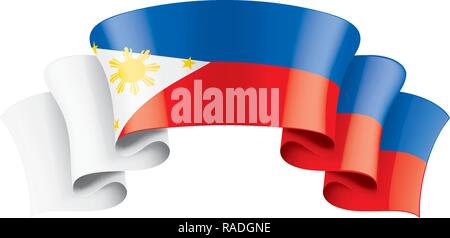 Drapeau Philippines, vector illustration sur fond blanc Illustration de Vecteur