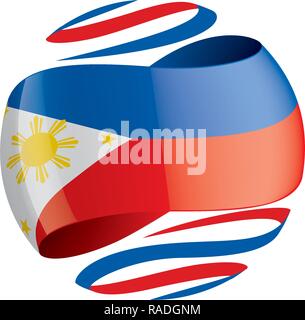 Drapeau Philippines, vector illustration sur fond blanc Illustration de Vecteur