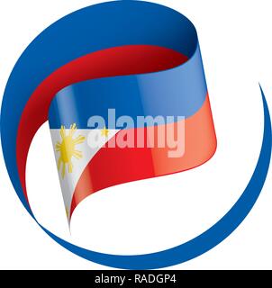 Drapeau Philippines, vector illustration sur fond blanc Illustration de Vecteur