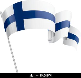 Drapeau de la Finlande, vector illustration sur fond blanc Illustration de Vecteur