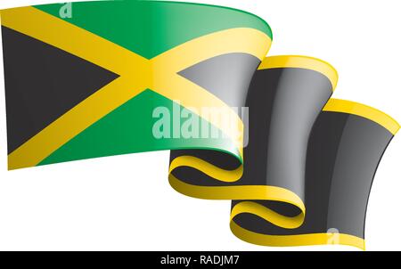 La Jamaïque drapeau, vector illustration sur fond blanc Illustration de Vecteur