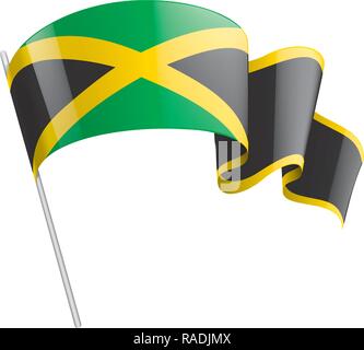 La Jamaïque drapeau, vector illustration sur fond blanc Illustration de Vecteur