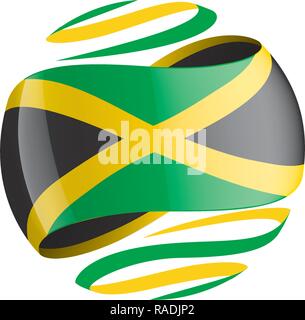 La Jamaïque drapeau, vector illustration sur fond blanc Illustration de Vecteur