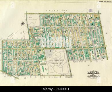 Partie de quartiers 11 & 20. L'article Carte des terres, n° 7, Volume 1, quartier de Brooklyn, New York. Repensé Banque D'Images