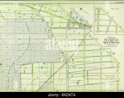 Planche 14 : délimité par la 39e Rue, Rue de l'Ouest, 21e Avenue, 58e rue et 14e Avenue. Repensé Banque D'Images