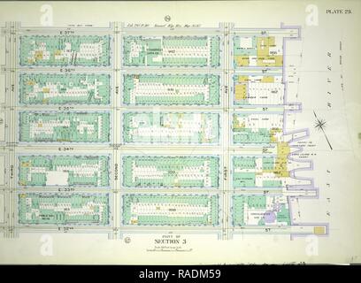 23 de la plaque, une partie de l'article 3 : délimité par E. 37th Street, East River Piers Première Avenue, E. 32nd Street et troisième repensé Banque D'Images