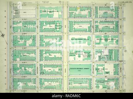 23 de la plaque, une partie de la Section 5 : délimité par E. 71st Street, Troisième Avenue, E. 65th Street et la 5ème Avenue. Repensé Banque D'Images