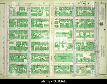 23 de la plaque, une partie de la Section 5 : délimité par E. 71st Street, Troisième Avenue, E. 65th Street et Central Park, Cinquième Avenue repensé Banque D'Images