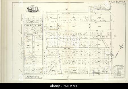 Tome 2. Plaque, N. Site lié par La Fayette Ave., Himrod St., Stanhope St., Hamburg St., Magnolia St., Broadway repensé Banque D'Images