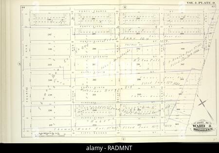 Tome 4. Plaque, O. Site lié par quarante-quatrième St., City Line, 52e St., Fourth Ave., y compris quarante-cinquième St repensé Banque D'Images