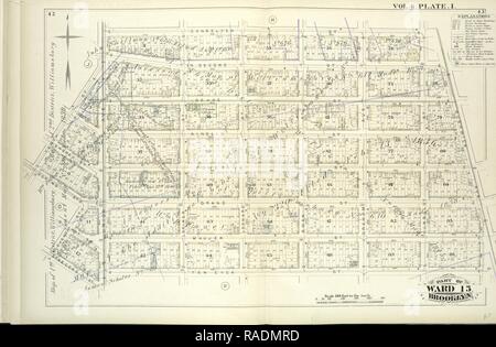 Tome 6. Plaque, I. Site lié par Conselyea St., Bushwick Ave., Ten Eyck St., S. deuxième St., onzième St., Grand St repensé Banque D'Images