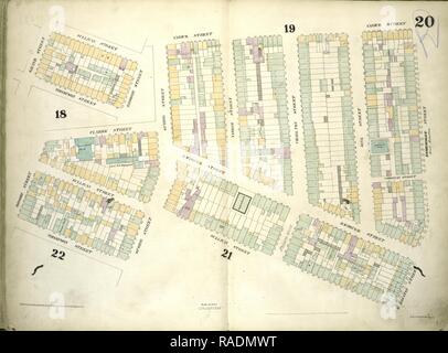 Assiette 20 : carte délimitée par Sullivan, rue Varick Street, West Houston Street, Spring Street, Thompson Street, Broome repensé Banque D'Images