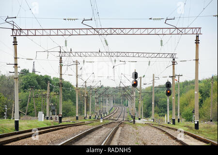 La ligne Kiev-Odessa près de Perekrestovo, Ukraine. 27 septembre 2008 © Wojciech Strozyk / Alamy Stock Photo Banque D'Images