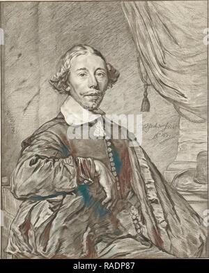 Portrait d'un homme, Cornelis Ploos van Amstel, Johannes, Körnlein 177. Repensé par Gibon. L'art classique avec un style moderne repensé Banque D'Images