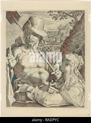 Le Christ apparaît comme un jardinier à Marie de Magdala (Noli mi tangere. Repensé par Gibon. L'art classique avec une touche moderne repensé Banque D'Images