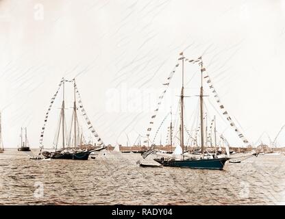 N.Y.Y.C. flotte, Vineyard Haven, New York Yacht Club, yachts, Yacht Clubs, United States, Massachusetts, vignoble repensé Banque D'Images