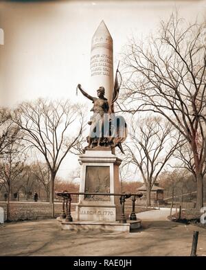 Boston, Mass, Massacre de Boston Monument, monuments et mémoriaux, sculpture, des parcs, des États-Unis, de l'histoire, révolution repensé Banque D'Images